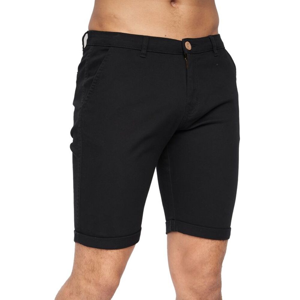 Crosshatch Mens Sinwood Chino Shorts / Black